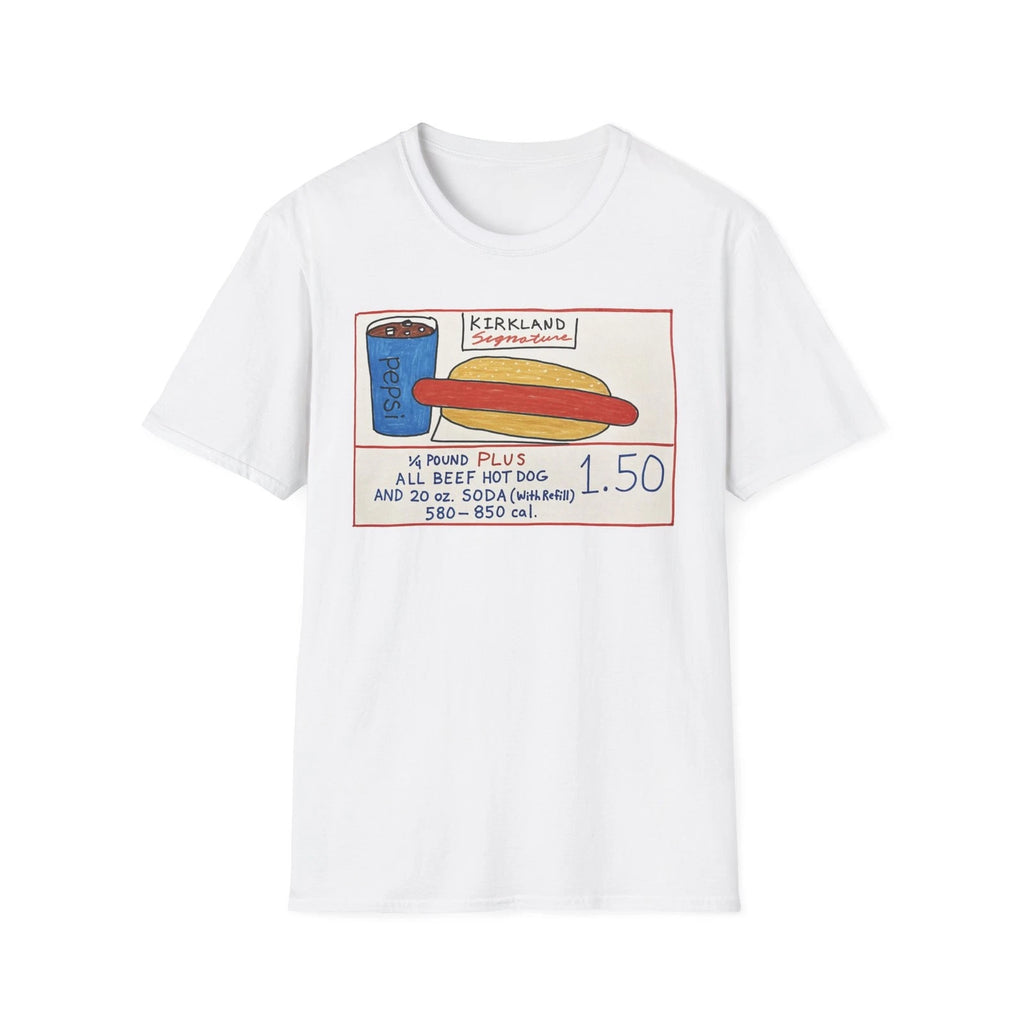 Kirkland Signature Hotdog T-Shirt, Foodie Gift, Costco Shirt, Hand Drawn Tee