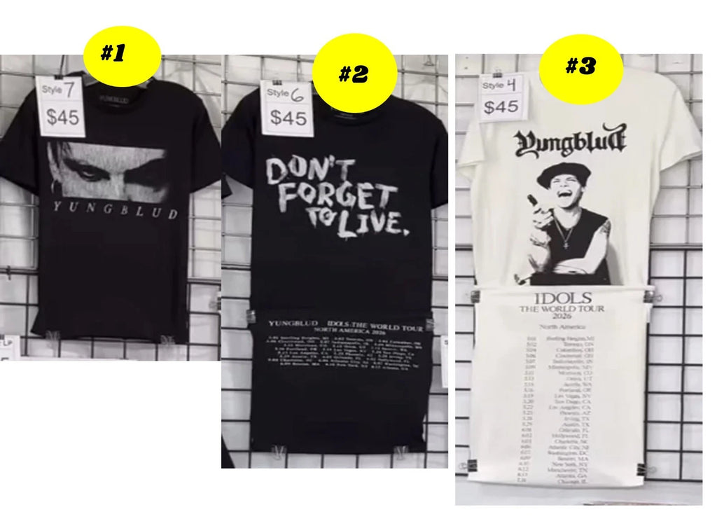 YUNGBLUD IDOLS - THE WORLD TOUR Merch 2026 Tshirt reprint