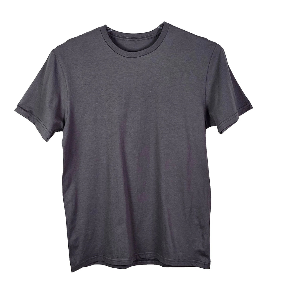 T-Shirt Men Crew Neck Short Sleeve Blank Charcoal Medium