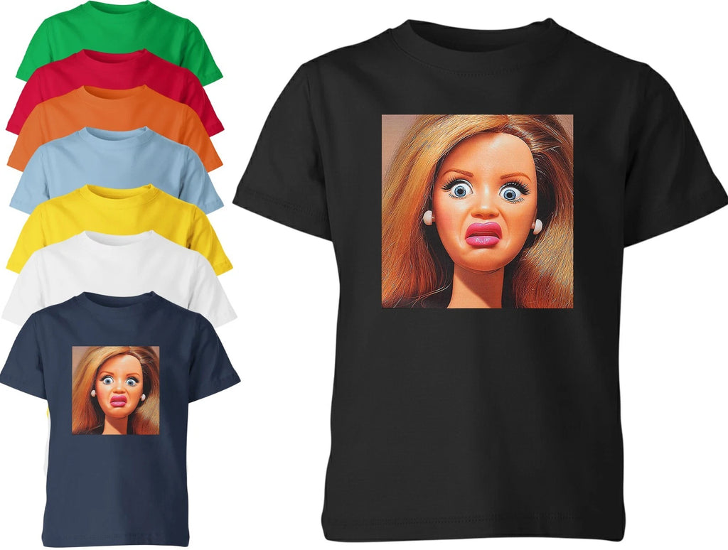 Creepy Doll Face Meme T Shirt Funny Kids Boys Girls Unisex Graphic Top Women Men