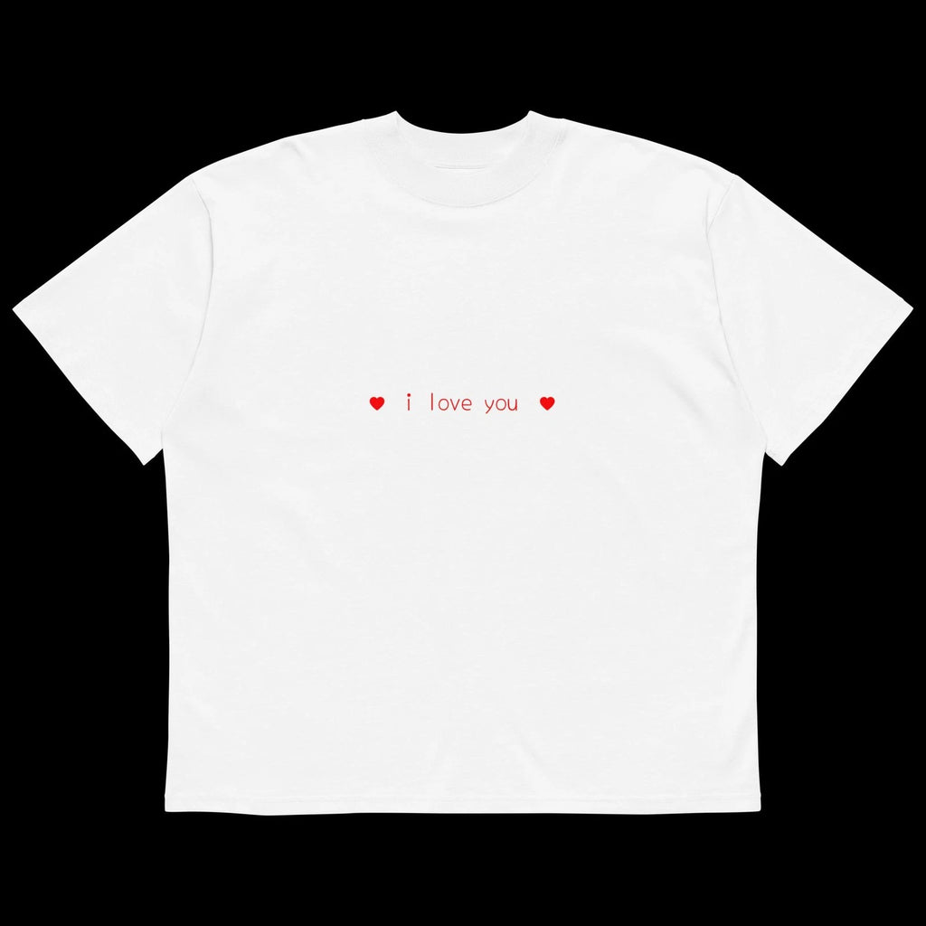 Unisex organic i love you kawaii oversized high neck t-shirt