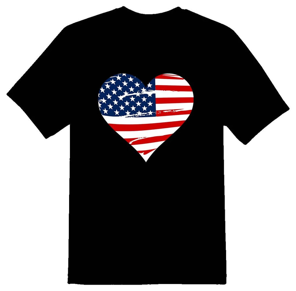 American heart black or white tee shirt