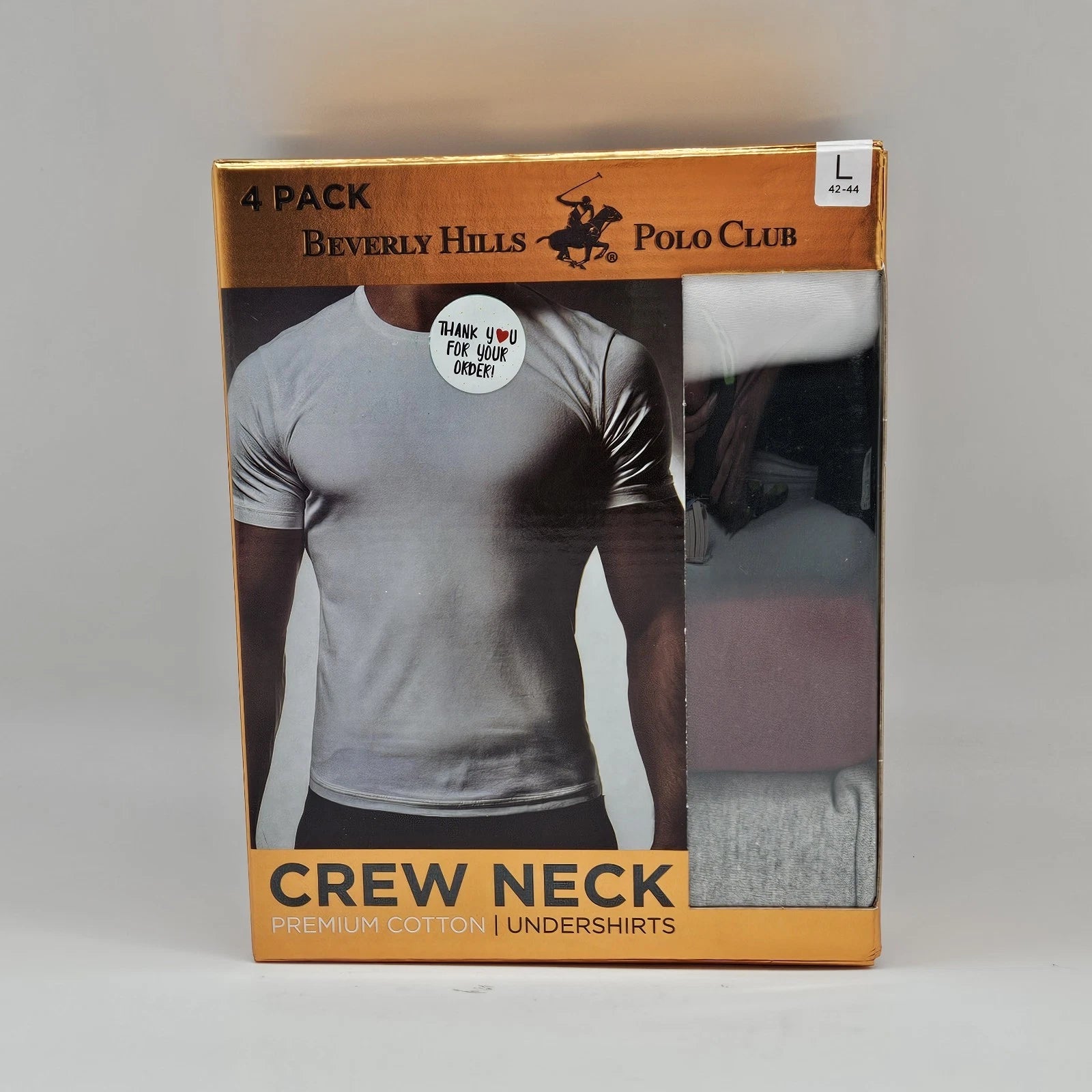 4 Pack BEVERLY HILLS POLO CLUB Men S M L XL  Cotton Crew Neck T Shirts Assorted