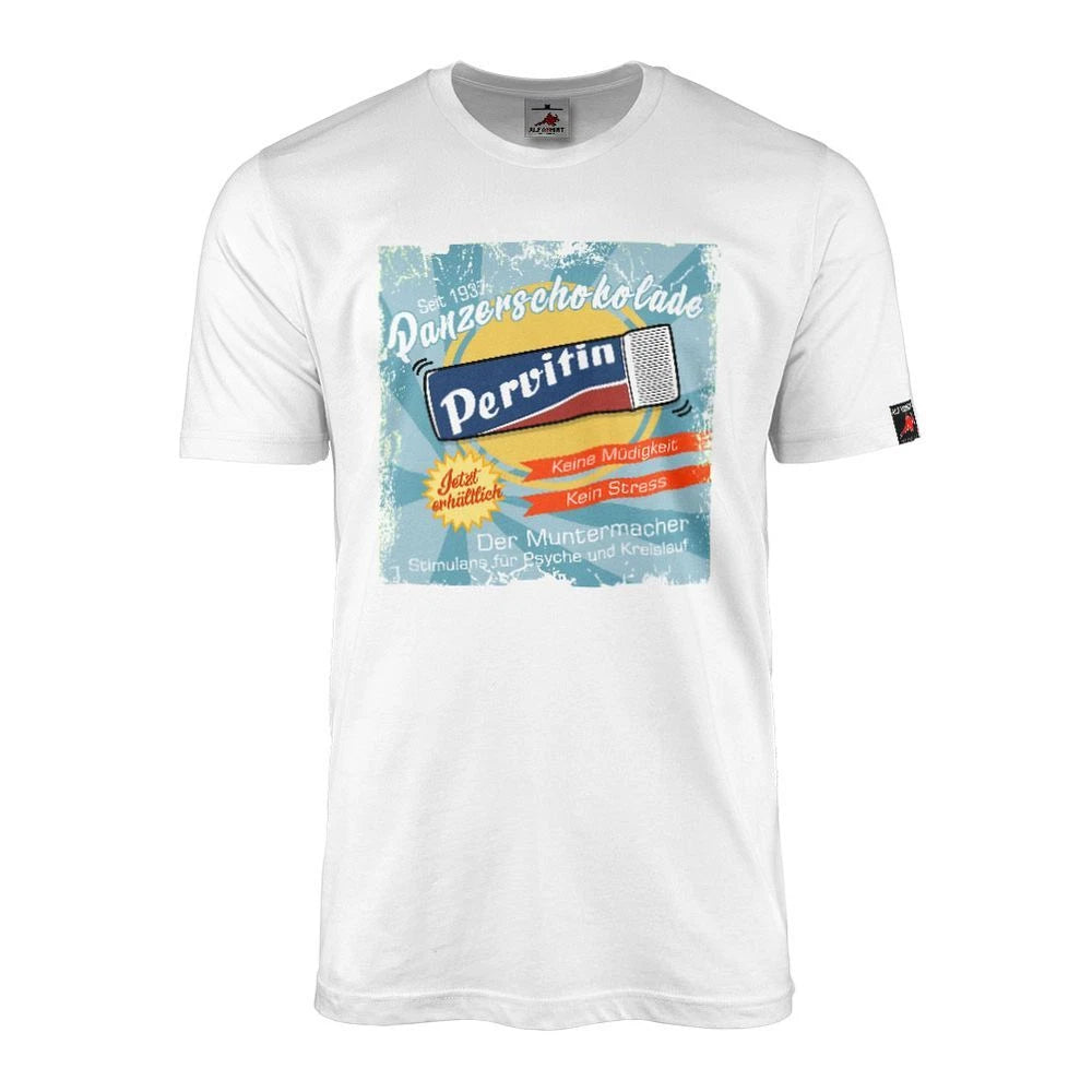 Pervitin Advertising Poster Humor Retro Design Methylamphetamine T-Shirt #44850