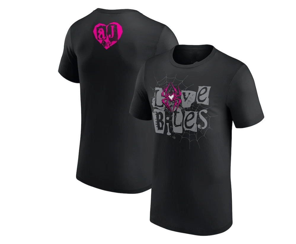 Black AJ Lee Love Bites Retro T-Shirt
