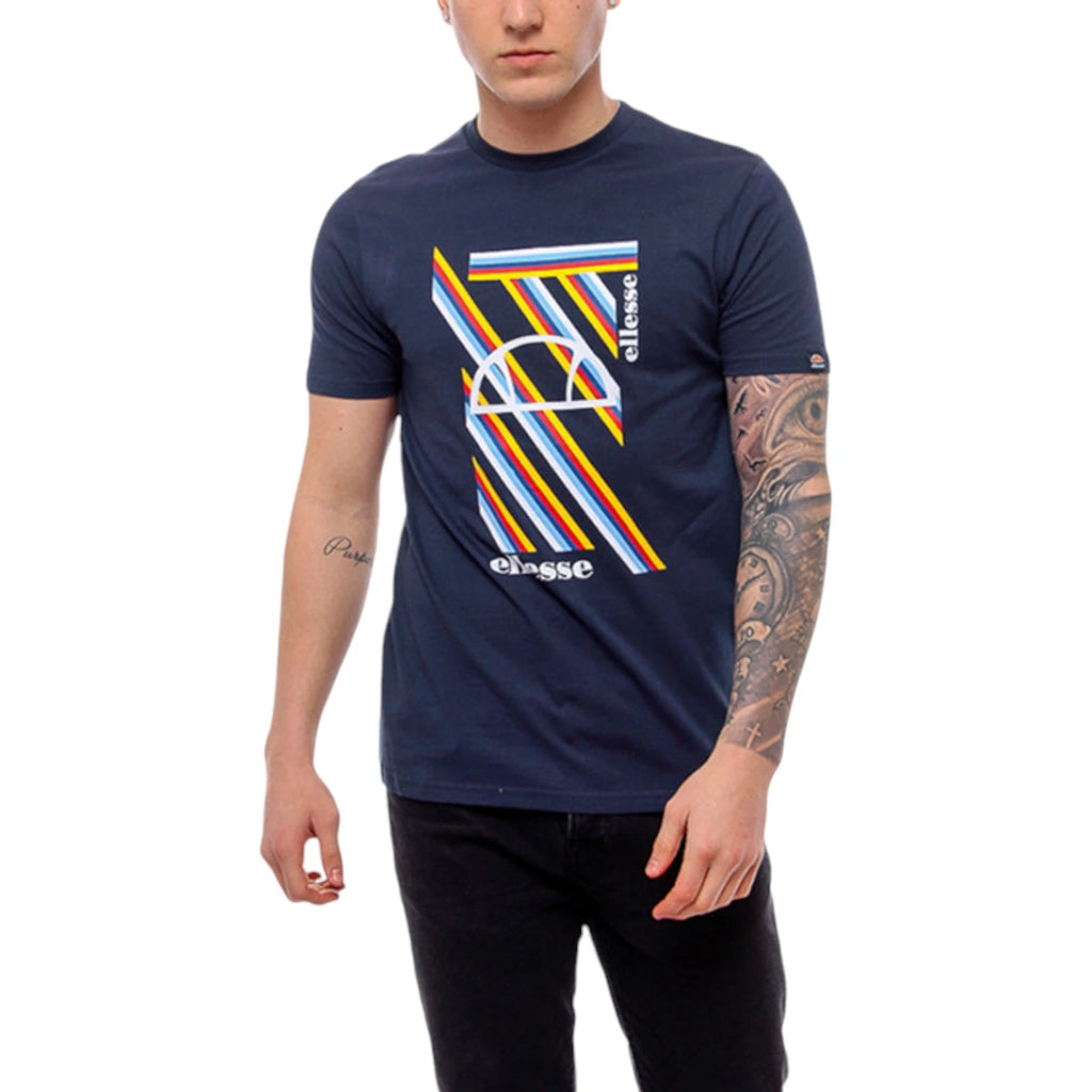 ELLESSE MAROTTA Mens T Shirt Crew Neck Casual Short Sleeve Top Summer Cotton Tee