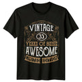 Vintage 35 Years Of Being Awesome Mens T Shirt 35th Birthday Gift