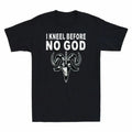 Satan I Kneel Before No God Funny Christian Gift Retro Men Short Sleeve T-Shirt