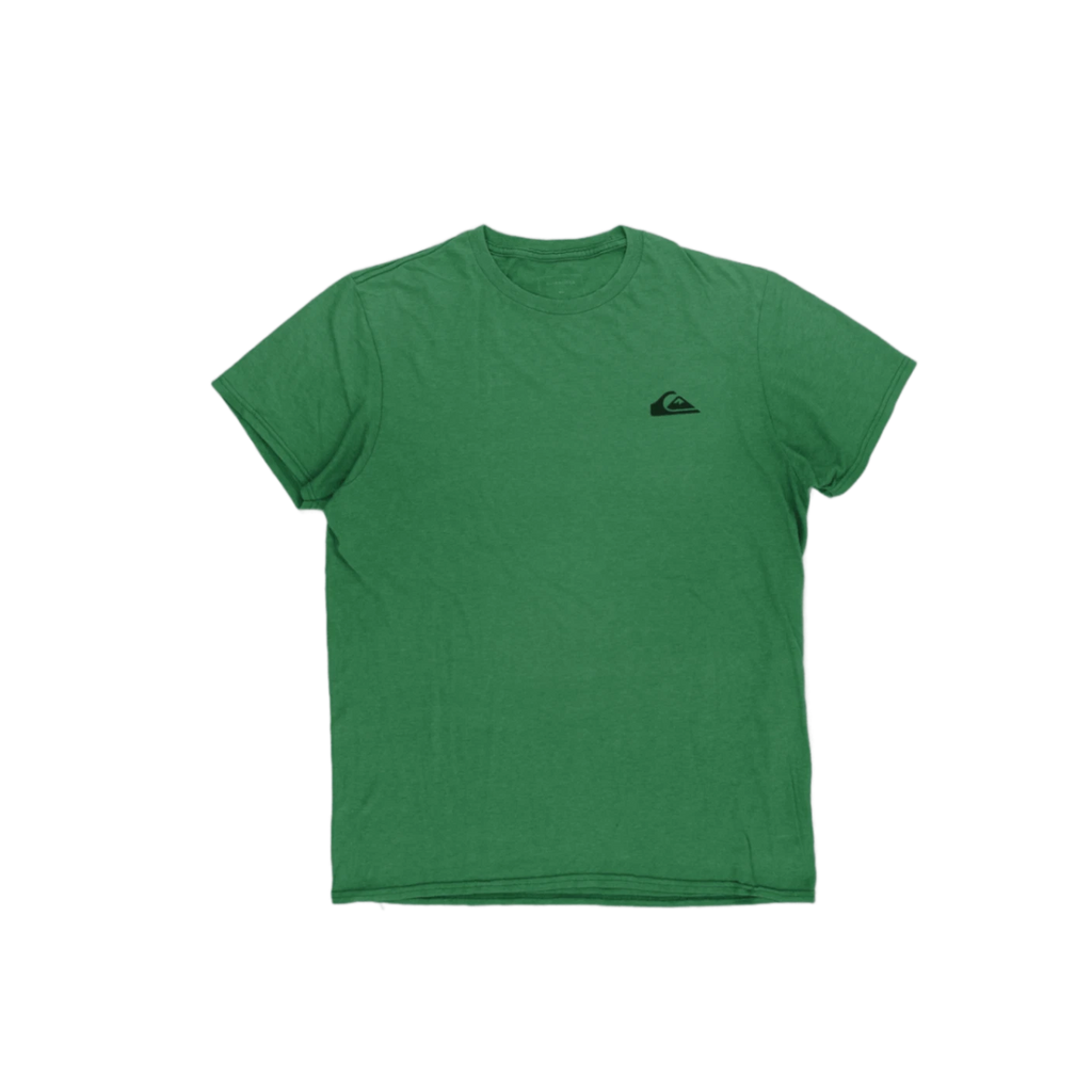 Quiksilver Men's Green Crew Neck Short Sleeve Cotton T-Shirt Size M