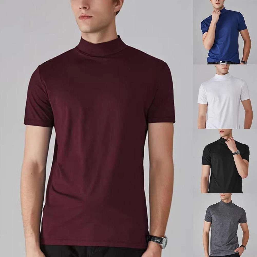 Breathable Top Mens Slim Fit Tee Short Sleeve Top Short Sleeve Slim Fit