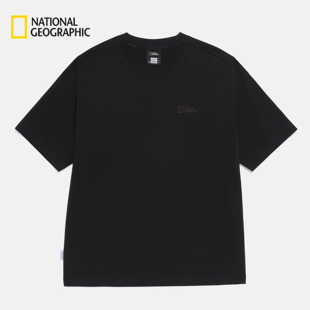 NEW National Geographic Semi-oversized short-sleeve T-shirt BLACK Asian Fit