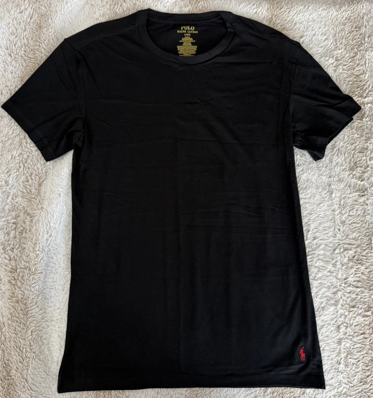 RALPH LAUREN POLO MENS SLIM FIT CREW NECK BLACK T-SHIRTS SIZE L