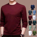 Wine Red Mens Casual Slim Fit Long Sleeve Tshirt Undershirt Blouse Top