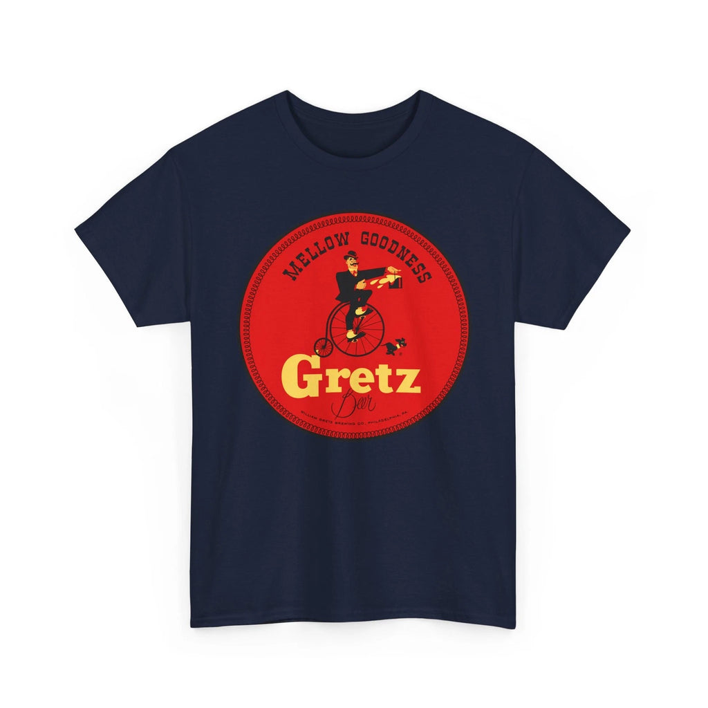 Gretz Beer Philadelphia PA Mellow Goodness Man Bike Dog Retro T-Shirt
