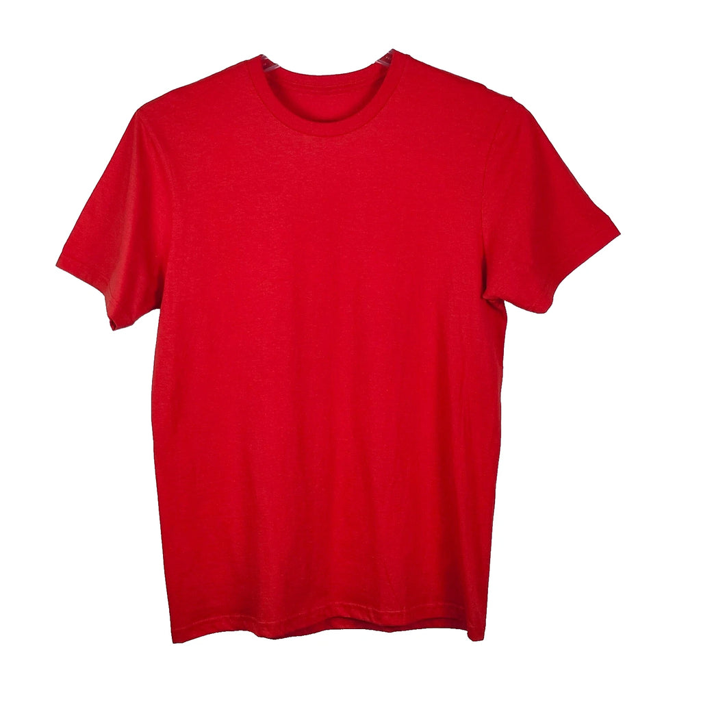 T-Shirt Men Short Sleeve Crew Neck Red Blank Comfortable Medium