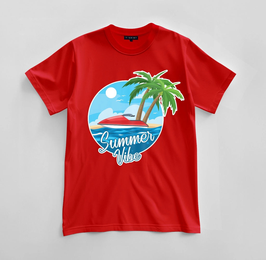 Custom Summer Vibes Graphic T-shirt Design Unisex Jersey Short Sleeve Tee