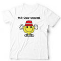 Mr Old Skool Tshirt Unisex School Clubbing Raver Music Dance  - White Tshirt