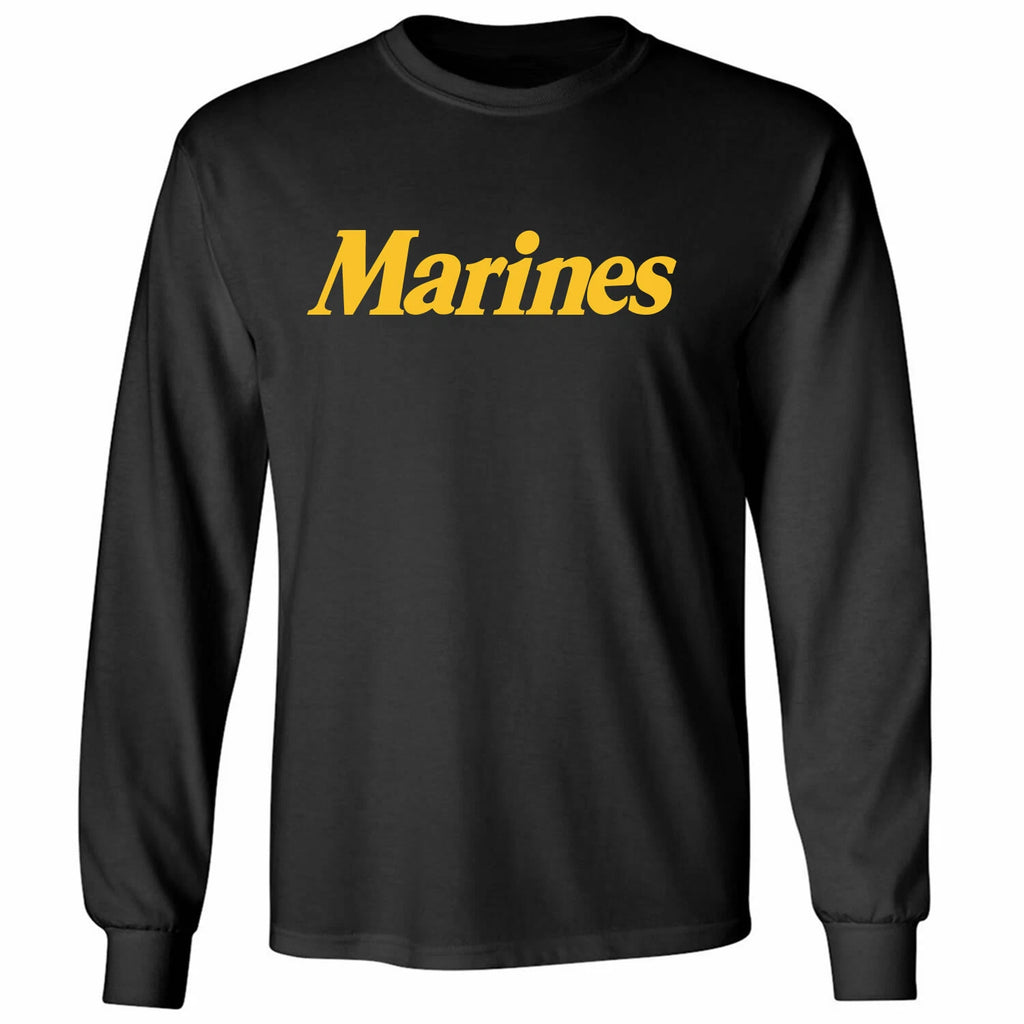 Marines Long Sleeve T-Shirt in Black - Adult Small - 5X