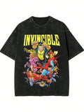 Invincible Superhero Comic Vintage Wash T shirt