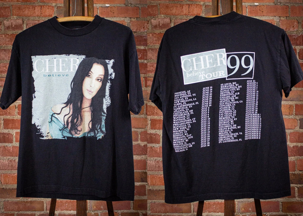 Vintage Styles Cher Believe Tour Concert T Shirt 1999 Black