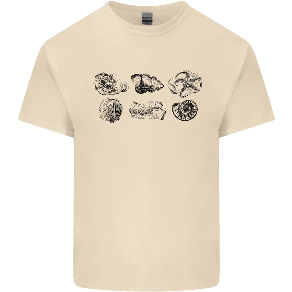 Fossil Set Palaeontologist Palaeontology Mens Cotton T-Shirt Tee Top
