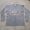 Vintage Sturgis 2005 Black Hills Rally Flame Skull Long Sleeve Shirt Size LARGE