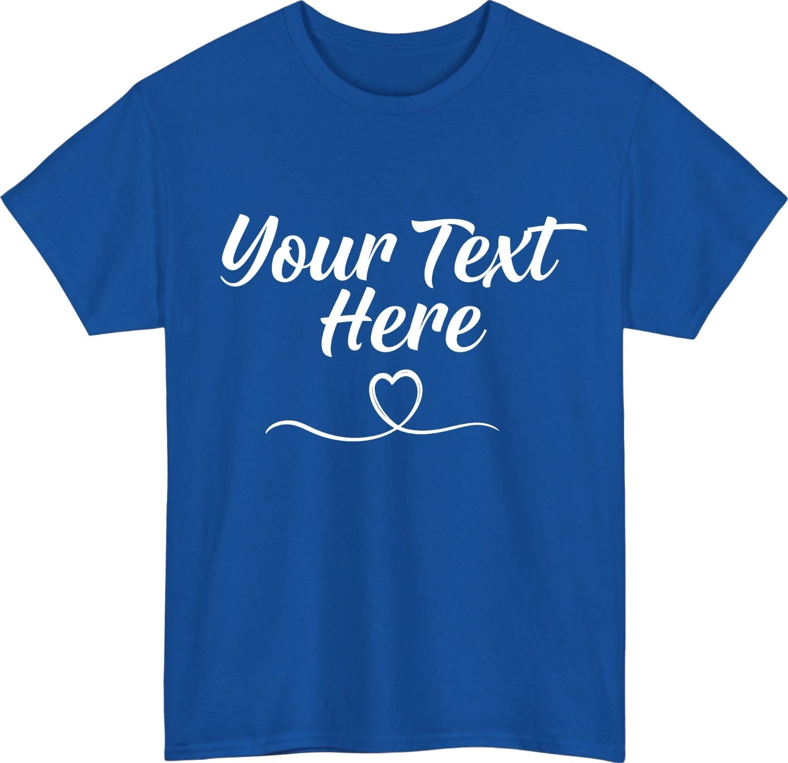 Personalised Text Heart Line T-Shirt Custom Name Tee Gift for Her Unisex Graphic