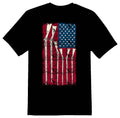 AMERICAN FLAG GUNS  black or white tee shirt