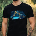 Mens Excavator Holographic Print Cotton T-Shirt Size XS to 5XL
