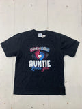 Custom Graphic Auntie Short Sleeve Shirt Black Kids Size Small