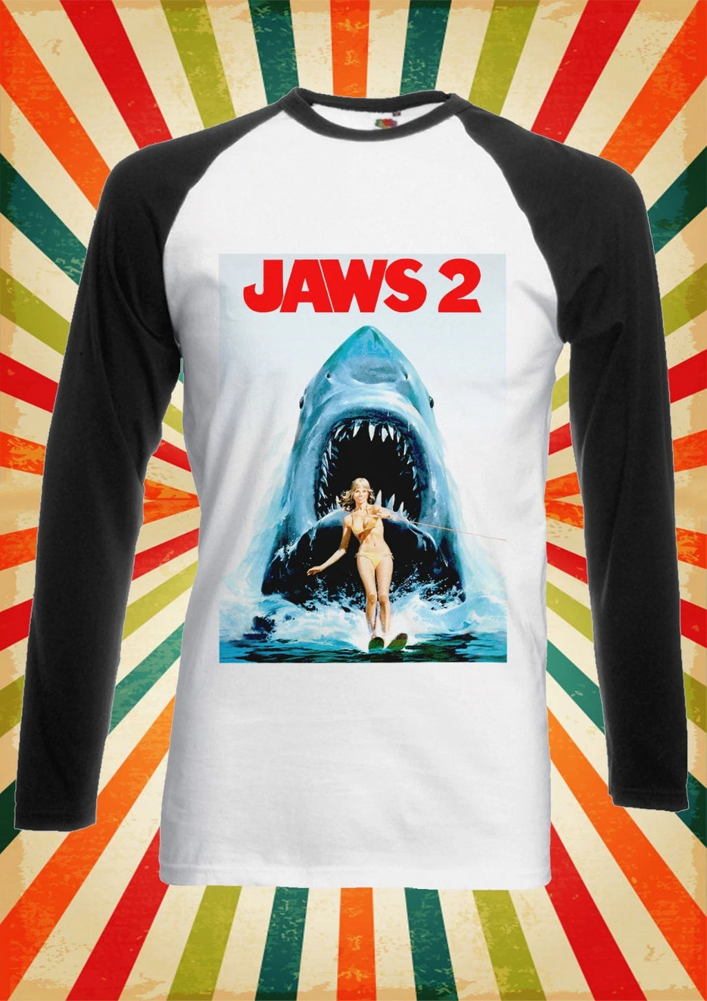 Jaws 2 Steven Spielberg Shark Men Women Long Short Sleeve Baseball T Shirt 2113