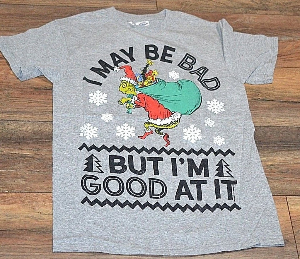 I May Be BAD But I am GOOD At It Tee Adult Mens Christmas T-Shirt Holiday Tee