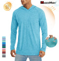 Men's UPF 50+ Sun T-Shirts Hooded Long Sleeve UV Protection Workout Fishing Tops