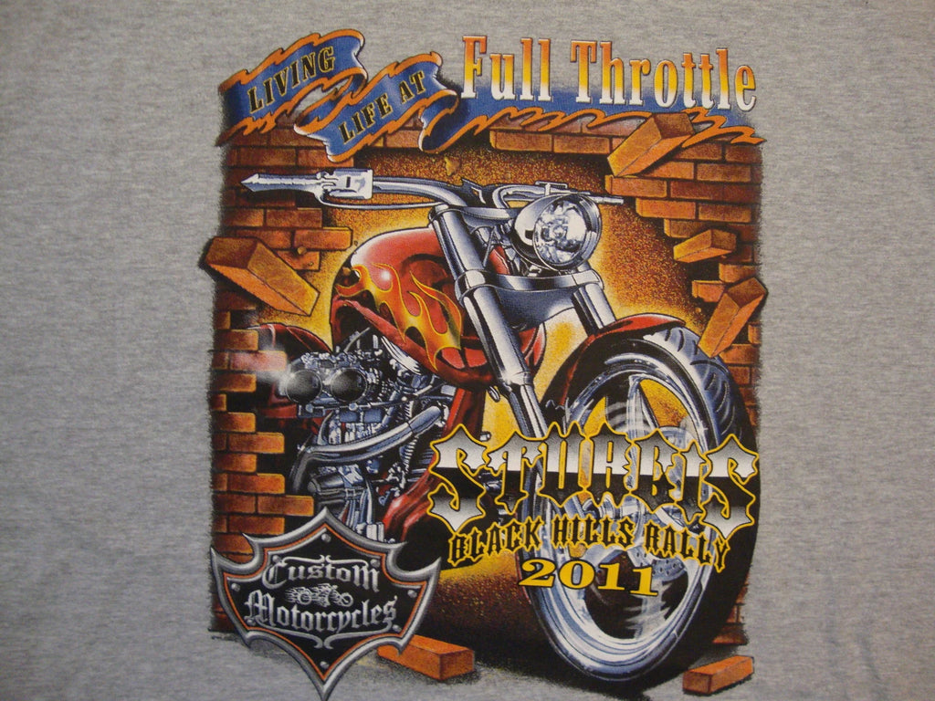 Sturgis Black Hills Rally 2011 Custom Motorcycles Biker Gray T Shirt XL / 2XL