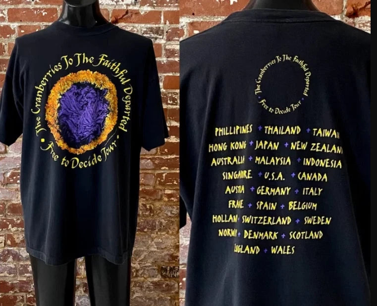 Vintage 1996 The Cranberries Free To Decide Tour T-shirt, size S-5XL