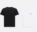 Ami Paris Logo Embroidered Cotton T-Shirt – White / Black – S M L XL + Tracking