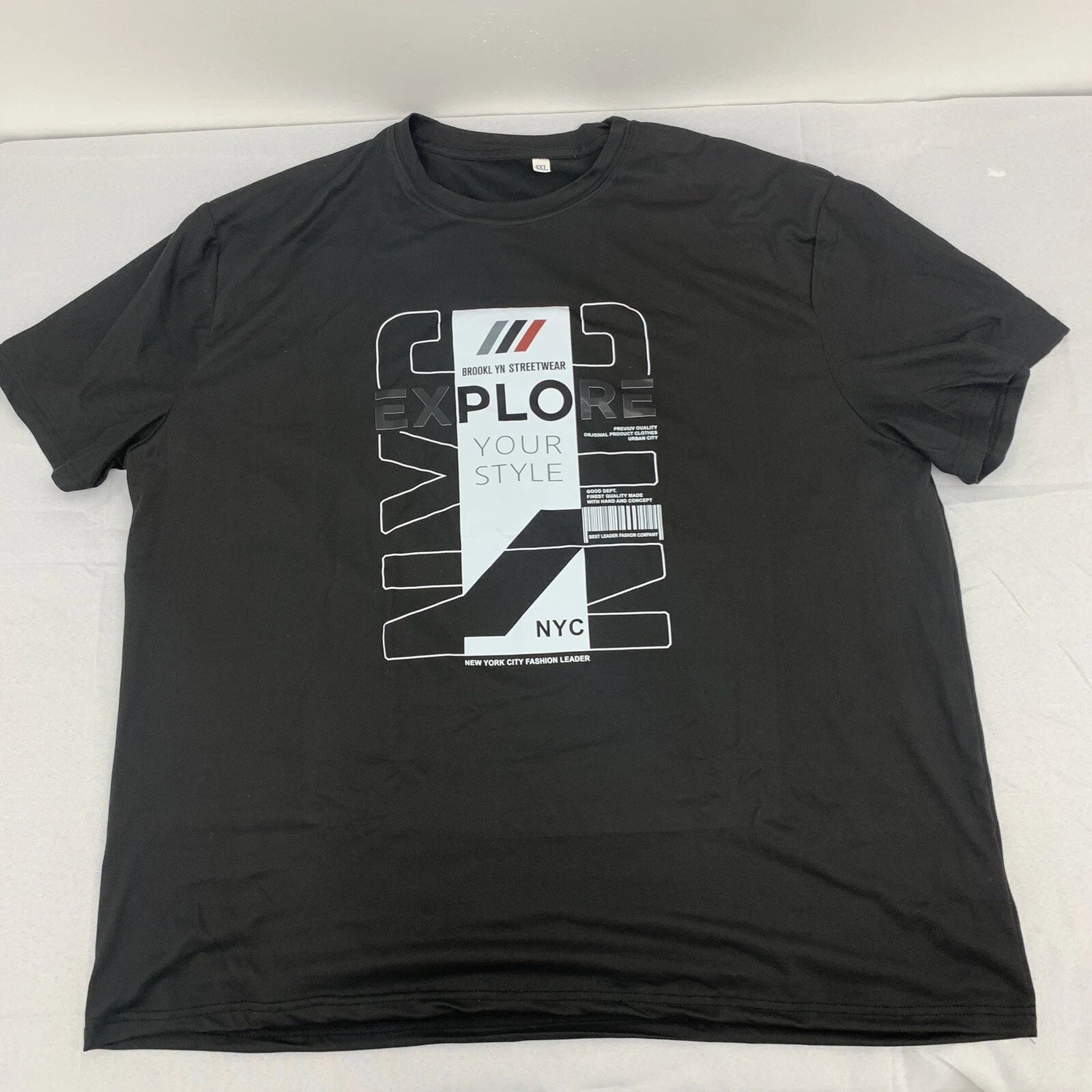 Custom Graphic Short Sleeve Shirt Black Brooklyn Streetwear Adult Size 4XL