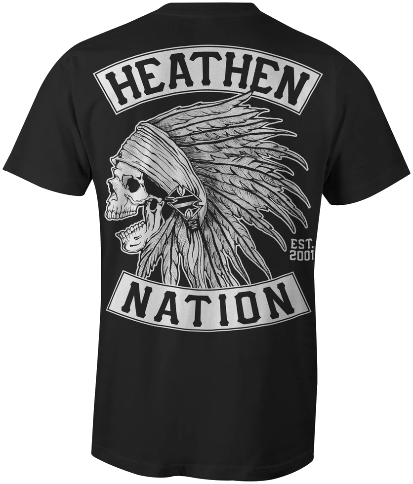NEW Heathen CHIEF BLACK Tee Shirt SMALL-6XLARGE LIMITED EDITION MADE IN USA