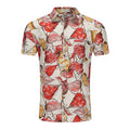 Men's Floral Shirt Casual Slim Shirts Short Sleeve Button Down Tops Blouse