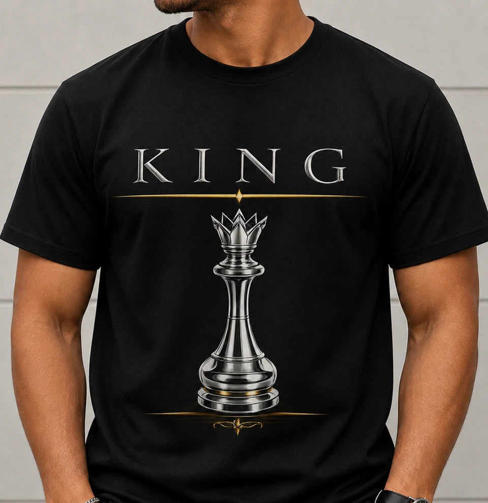 Chess King Piece Graphic T -Shirt Luxury Streetwear Tee