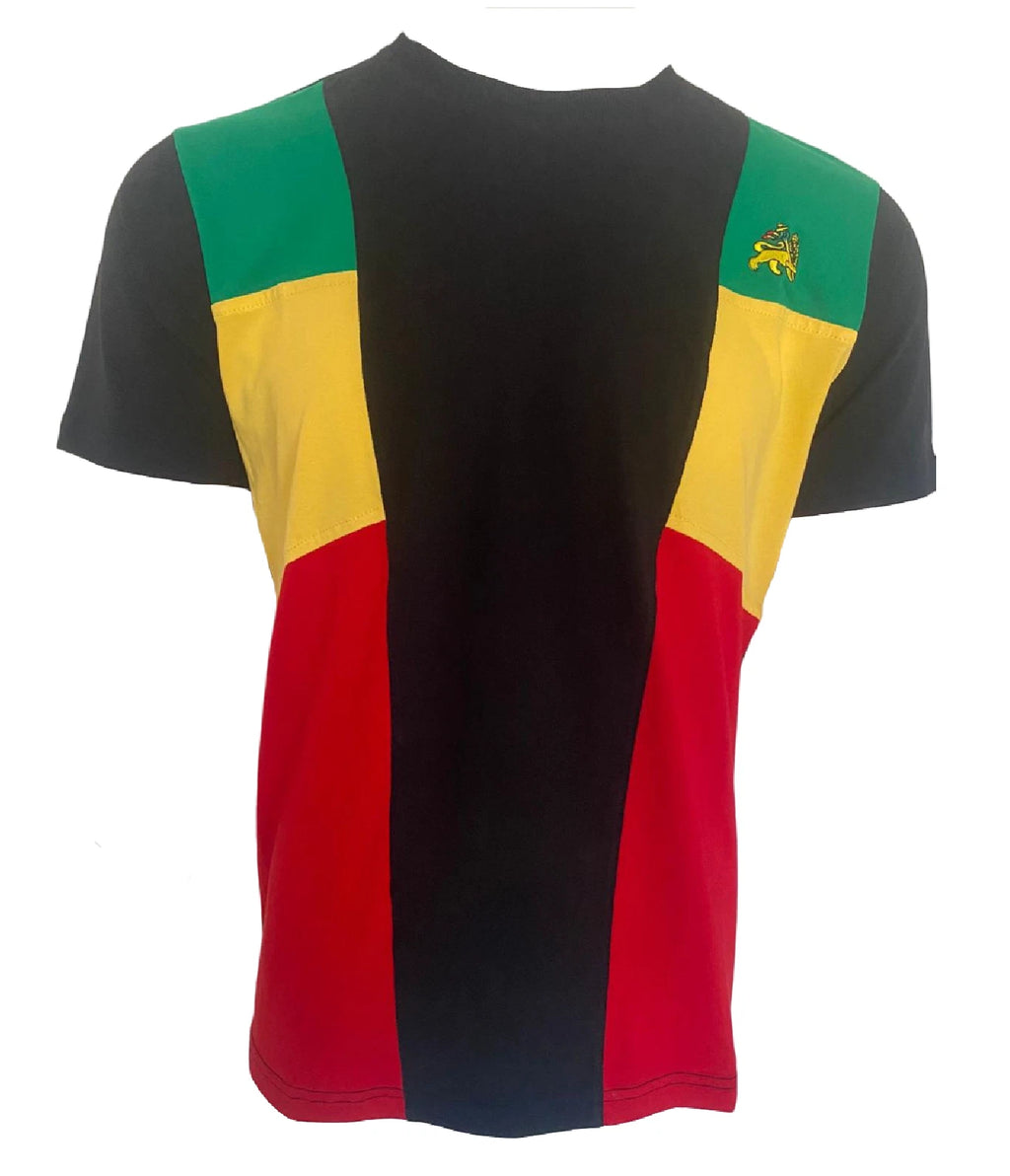 Rastafarian Colors Graphic T-Shirt Mens Rastafari Rasta Lion Of Judah Top Casual