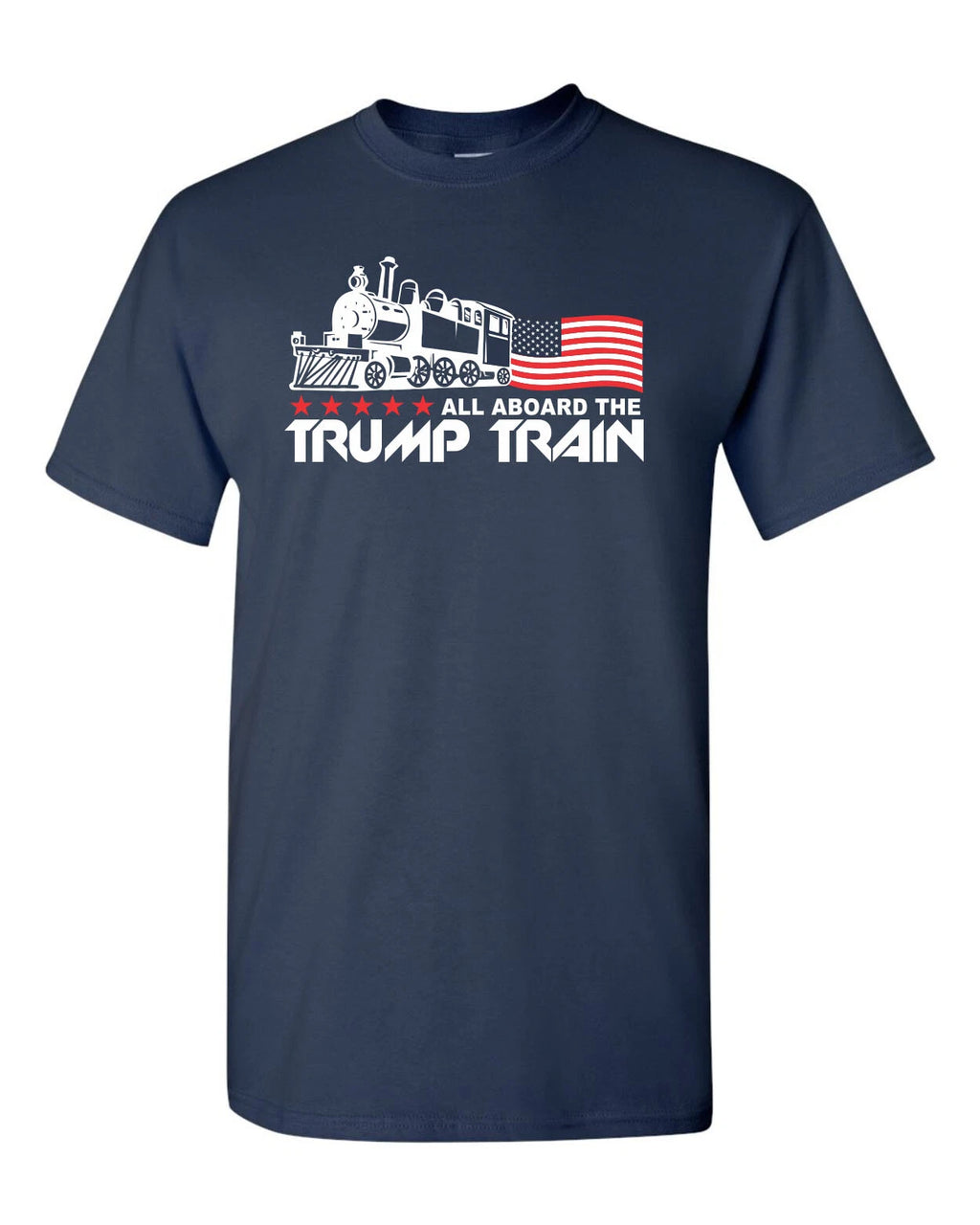 Trump Train All the Aboard Donald Trump American Flag Men's Tee Shirts 1548