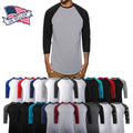 Mens T Shirt Baseball 3/4 Sleeve Crew Neck Sports Outdoor Hipster Jersey Raglan