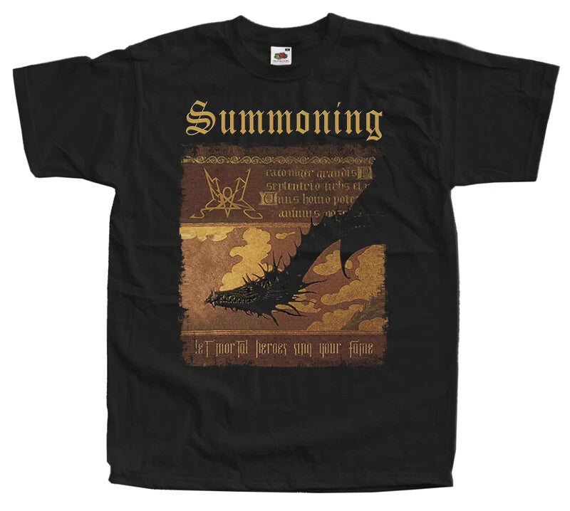Summoning - Let Mortal Heroes Sing Your Fame T Shirt S-5XL black 100% cotton