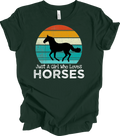 Just a Girl Who Loves Horses Retro Sunset Horse Lover Gift Vintage T-Shirt