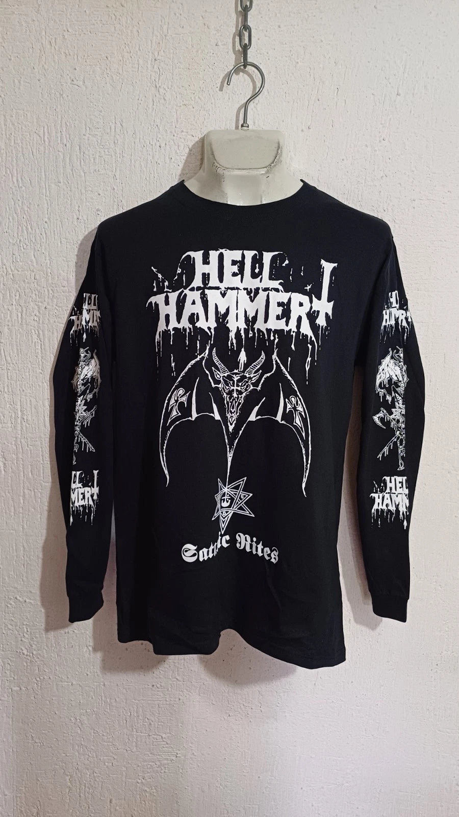 Hellhammer satanic rites long sleeve shirt black metal venom bathory celtic