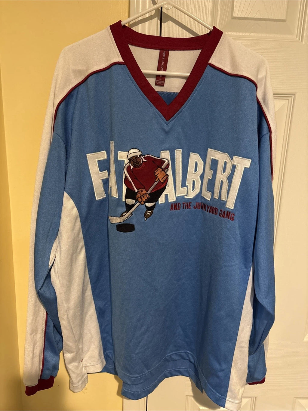 Vintage Platinum FUBU Fat Albert Hockey Jersey Size XL Streetwear Hip Hop CS155