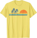 Retro 70s Sunset Palm Trees Vintage Tropical Beach Graphic T-Shirt 1