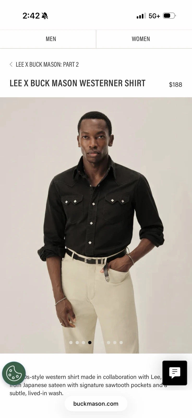 Buck Mason X Lee - Westerner Shirt - Black - L
