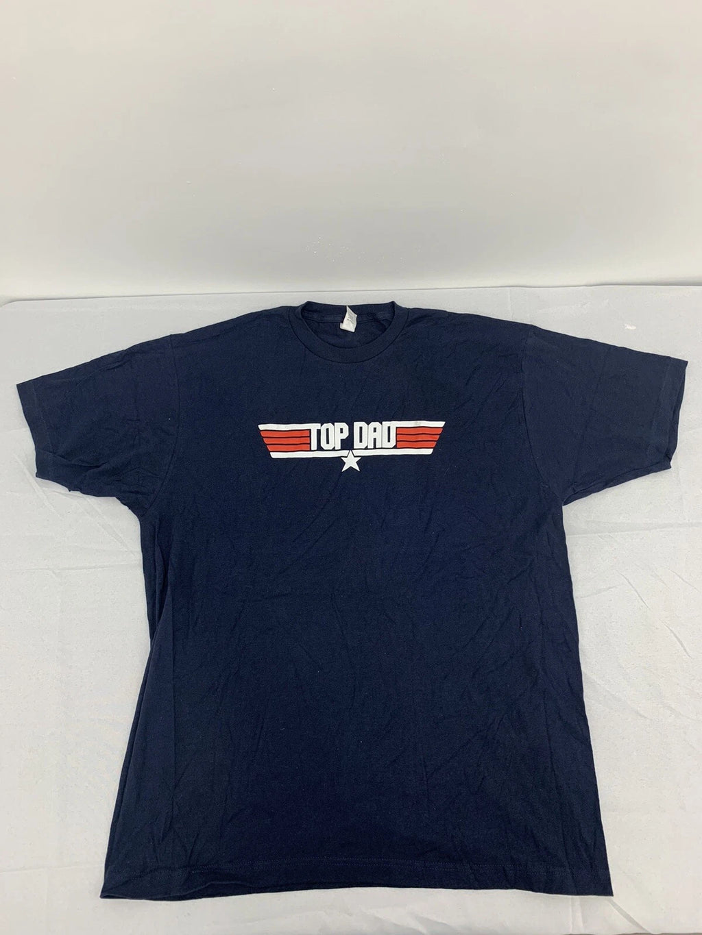 Custom Graphic Short Sleeve Shirt Navy Blue Top Dad Adult Size XL